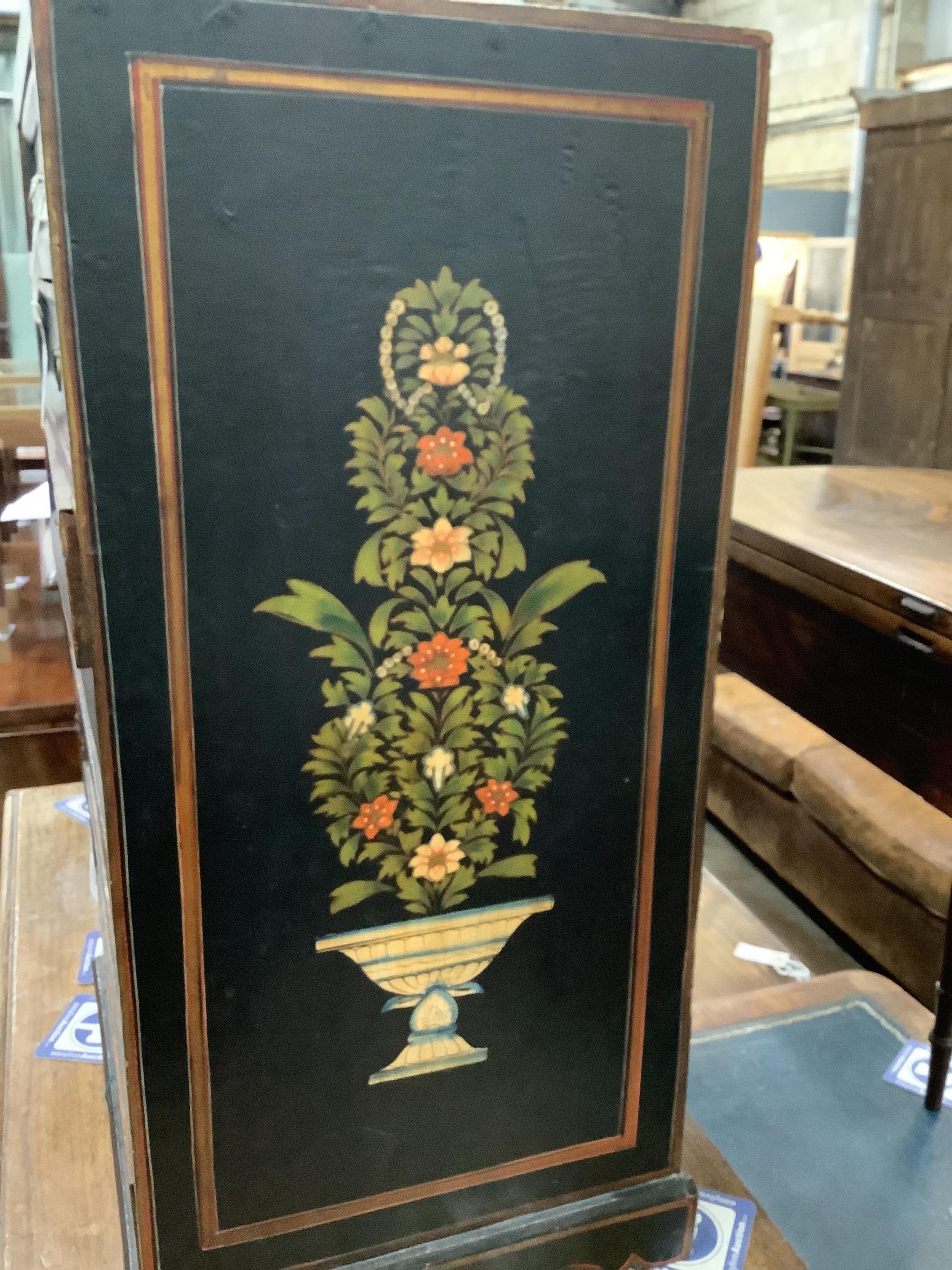 An Indian painted seven drawer small chest, width 40cm, depth 35cm, height 77cm. Condition - fair